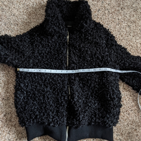 (Forever 21) NWT Black Teddy Furry Zip Jacket - Picture 12 of 14